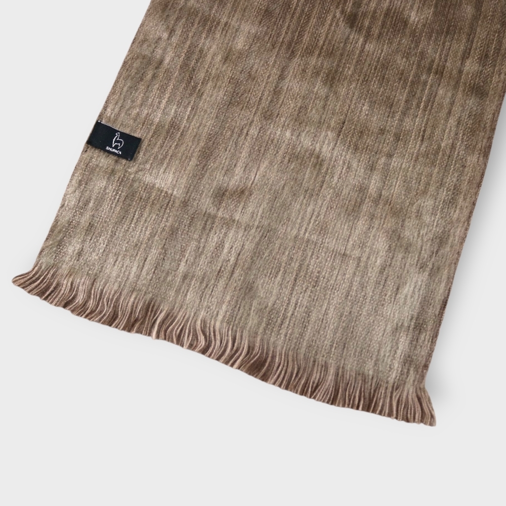 Alpaca Wool Scarf Shupaca Golden Dust Womens Fringed Stripped Heather Soft - Picture 4 of 11